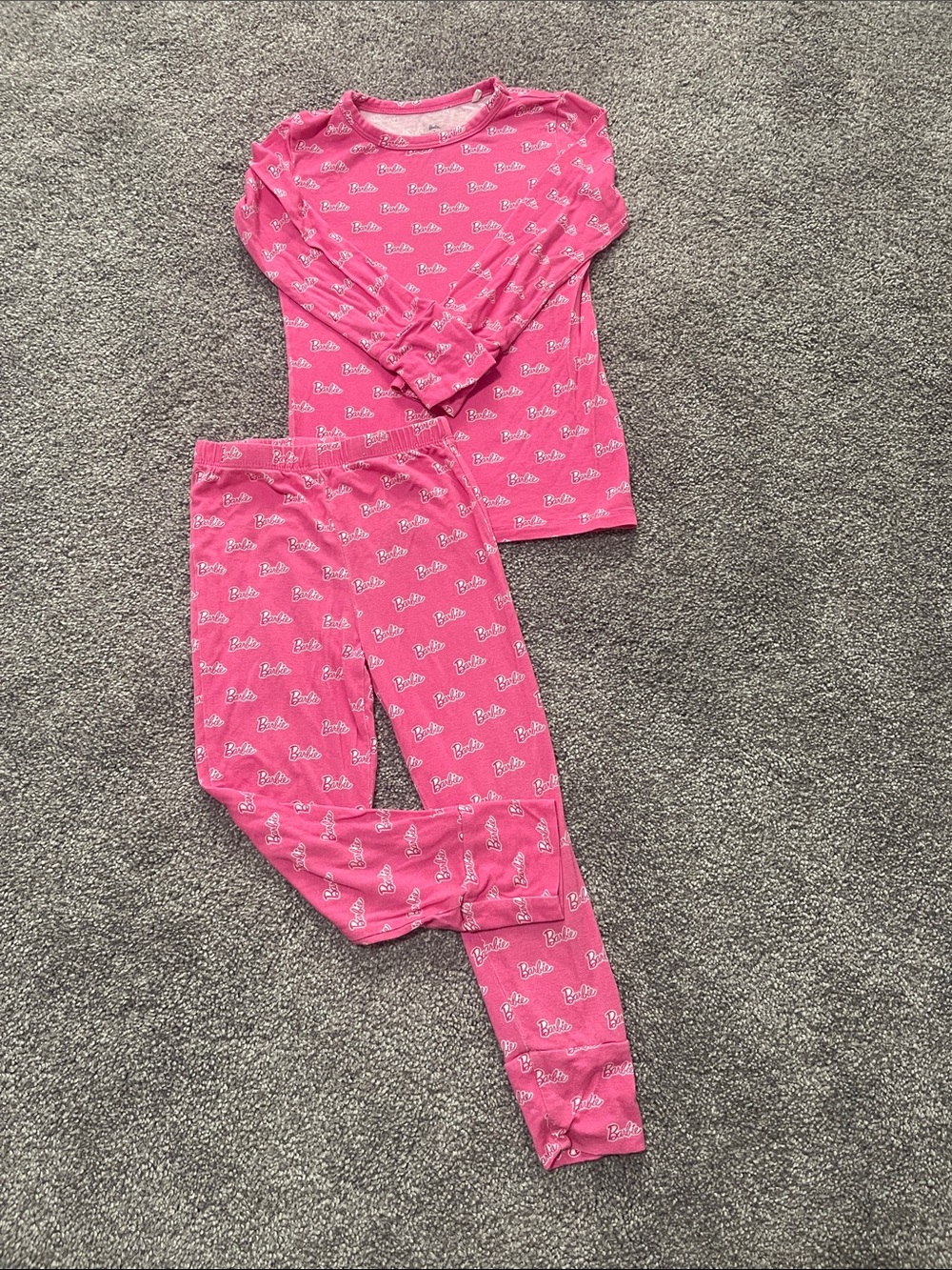 Posh Peanut Hot Pink Barbie Logo Pajama Set